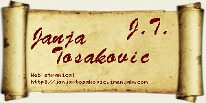 Janja Tošaković vizit kartica